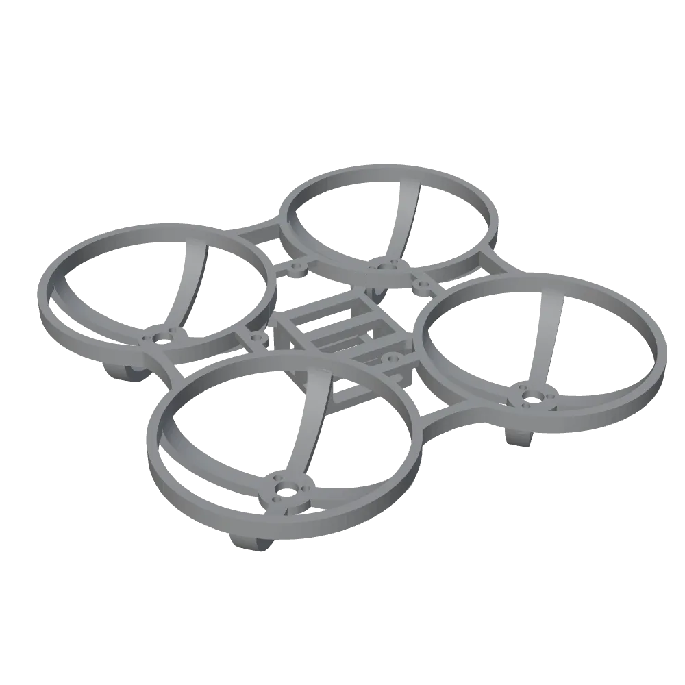 Drone frame, rendered in grey nylon